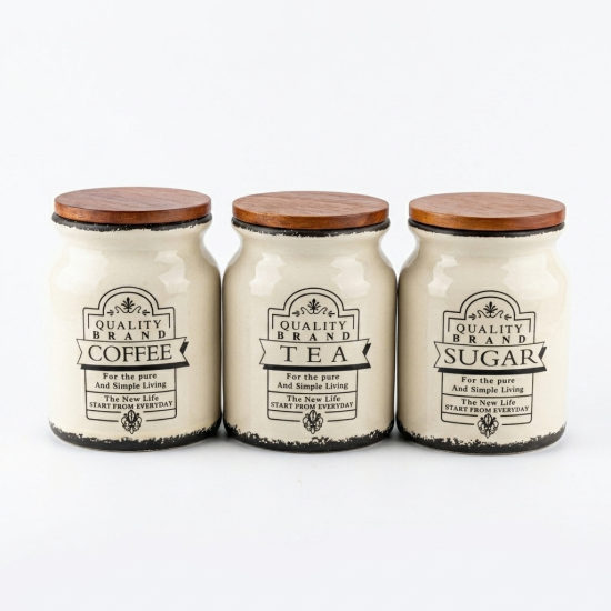 Porcelain Jar Set - 3 Pcs